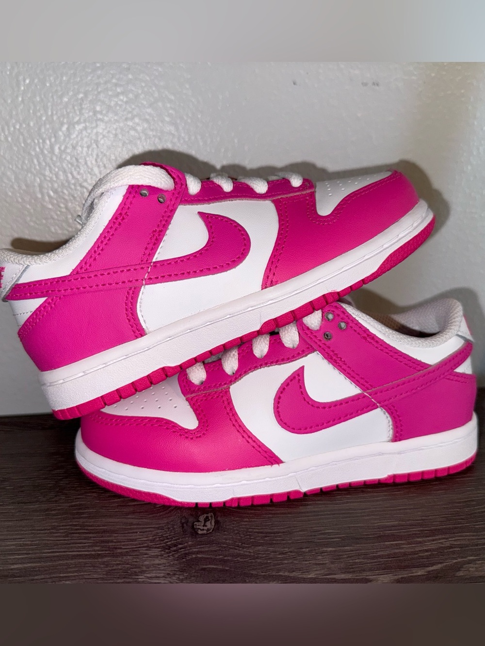Nike Dunk Low Kids PSE Sneakers White/Hot Pink Size 11C New in Box FB9108 102